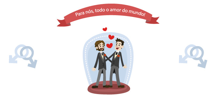 Arte para caneca: Para nós, todo o amor do mundo! - Casamento