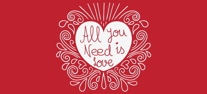 Arte para caneca: All you need is love - Amor