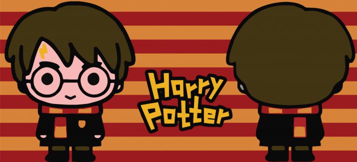 Arte para caneca: Harry Potter, mini, frente e costas - Filmes e Séries