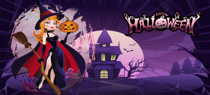 Arte para caneca: Halloween, bruxa - Halloween