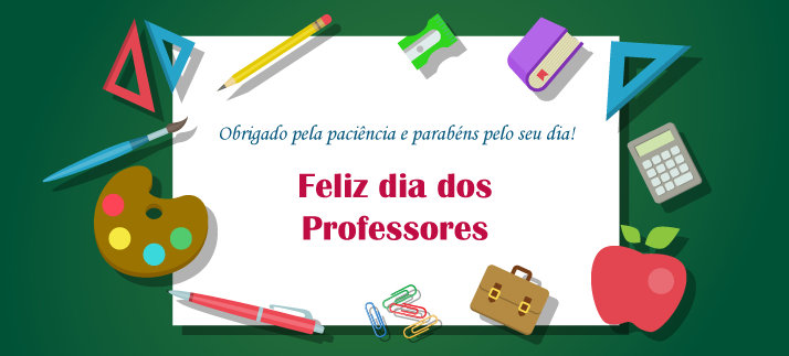 Arte para caneca: Feliz dia dos professores, Obrigado pela paciência e parabéns pelo seu dia! - Dia dos Professores