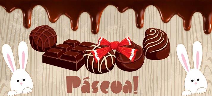 Arte para caneca: Páscoa - Chocolates - Páscoa