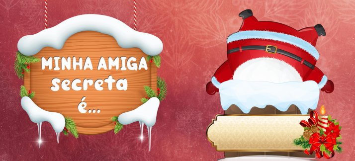 Arte para caneca: Natal - Amiga secreta é... - Natal