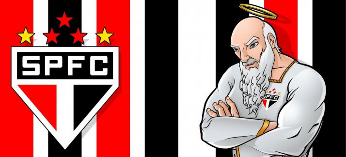 Arte para caneca: São Paulo - bandeira listrada - Esportes