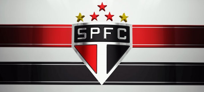 Arte para caneca: São Paulo - bandeira listrada com brasão 3D - Esportes