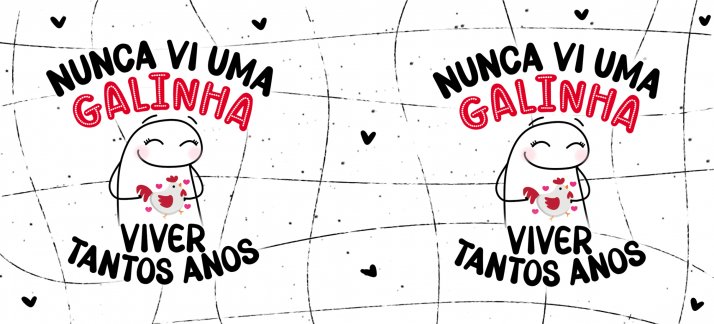 Arte para caneca: Amizade, Flork - Nunca vi uma galinha viver tantos anos - Engraçadas/Divertidas