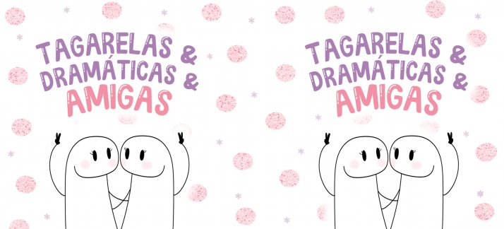 Arte para caneca: Amizade, Flork - Tagarelas & dramáticas & amigas - Engraçadas/Divertidas