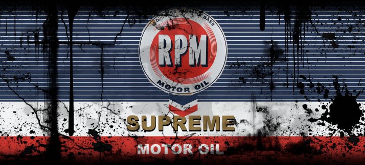 Arte para caneca: Lata de óleo, RPM Motor Oil Supreme - motor oil - Engraçadas/Divertidas
