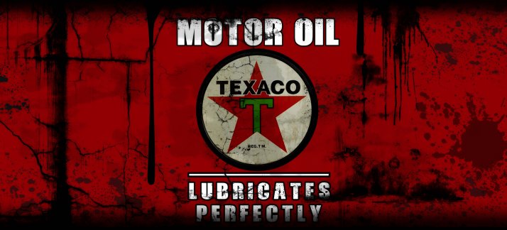 Arte para caneca: Lata de óleo, Texaco - motor oil - Engraçadas/Divertidas