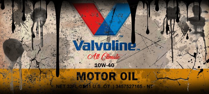 Arte para caneca: Lata de óleo, Valvoline - motor oil - Engraçadas/Divertidas