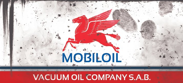 Arte para caneca: Lata de óleo, Mobiloil - vacuum motor oil - Engraçadas/Divertidas