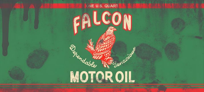 Arte para caneca: Lata de óleo, Falcon - extra motor oil - Engraçadas/Divertidas