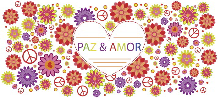 Arte para caneca: Paz e amor - Amor