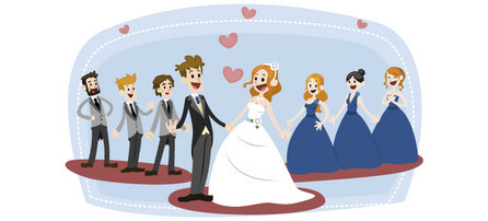 Noivos, padrinhos e madrinhas