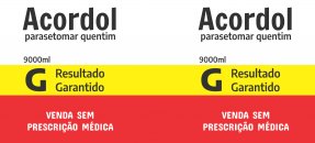 Arte similar: Acordol - Estampa simulando frasco de remédio - parasetomar quentim