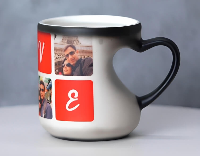 Caneca mágica com alça em formato de coração