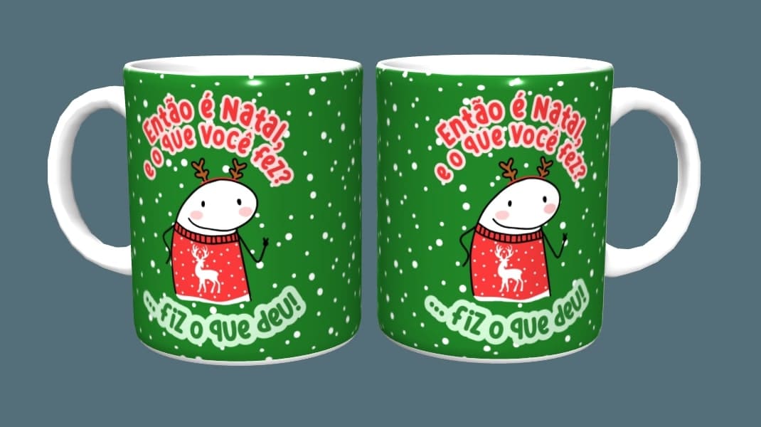 Arte para caneca de Natal Flork, engraçada - Feliz Natal