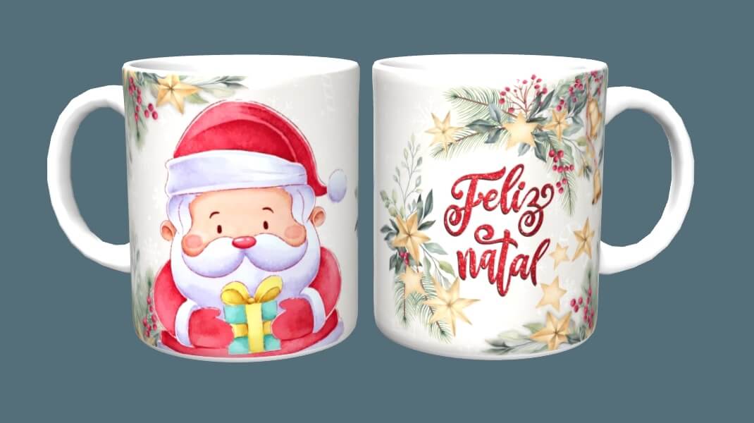 Arte para caneca de Natal - Papai Noel